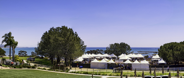 Wine festival tents at the beach