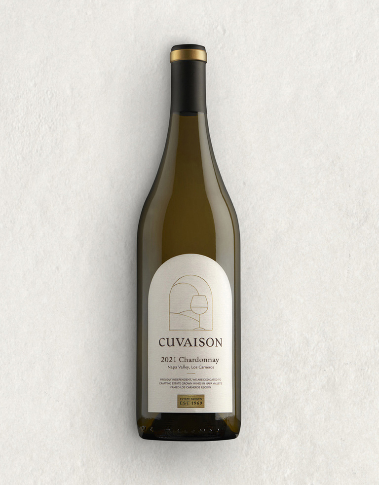 A bottle of 2021 Estate Chardonnay from Cuvaison Estate