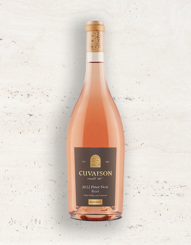 A bottle of Cuvaison 2022 Pinot Noir, Rosé