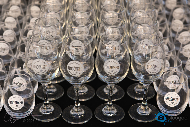 A table full of wine glasses