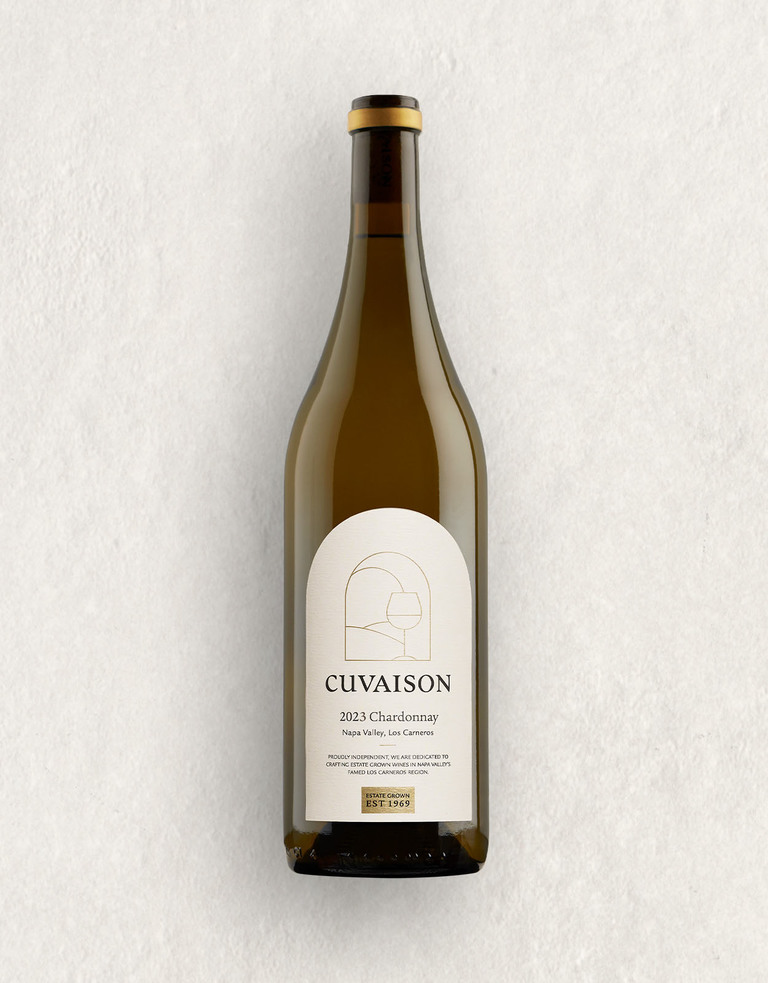 A bottle of 2023 Estate Chardonnay from Cuvaison Estate 