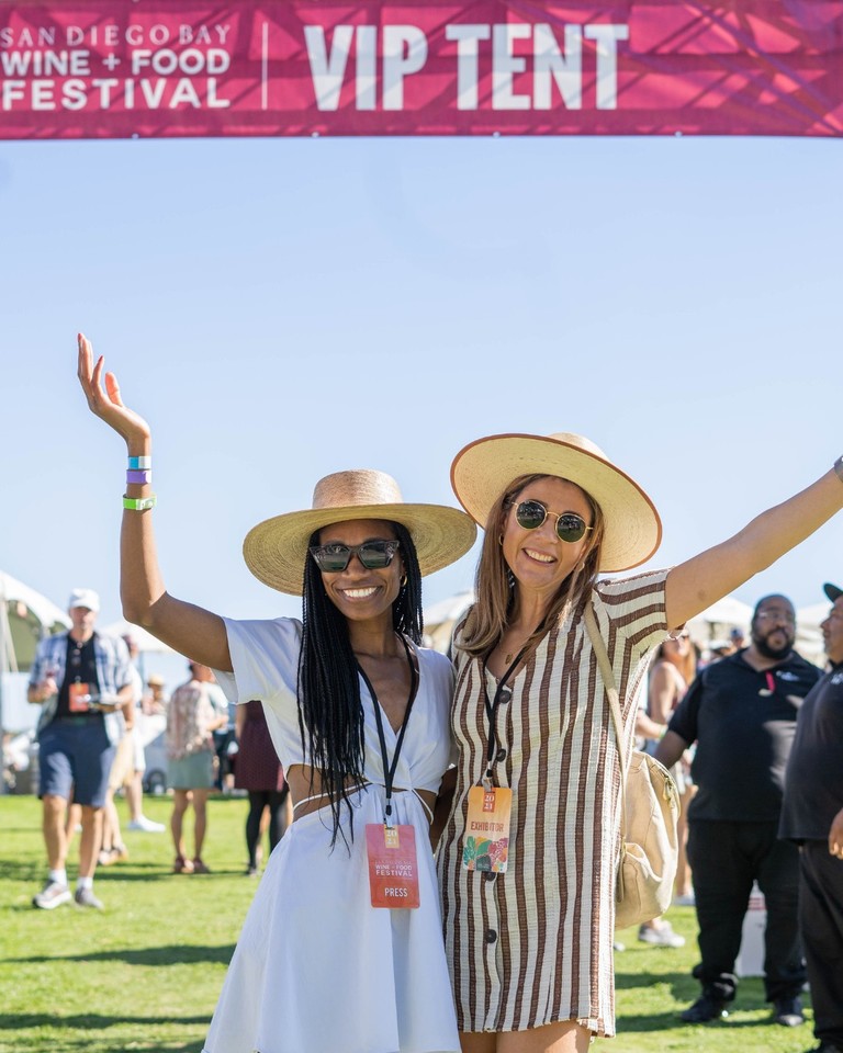 Two women celebrate at the San Diego Wine and Food Festival